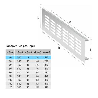 Вентиляционная решетка Благовест золото (500x40 мм)