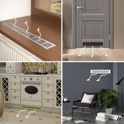 Вентиляционная решетка Благовест 60x500, серебро (2шт.)