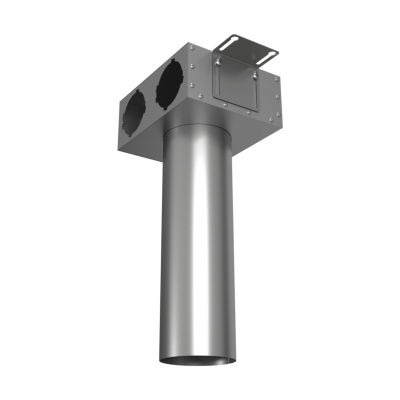 Присоединительная коробка потолочная Provent VPSL 125/90×2 на 2 выхода (L=400 мм), круглая