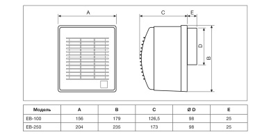 Вытяжной вентилятор Soler Palau EB 250S