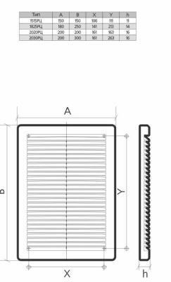 Вентиляционная решетка прямоугольная наклонная с сеткой, с рамкой ЭРА 1825РЦ